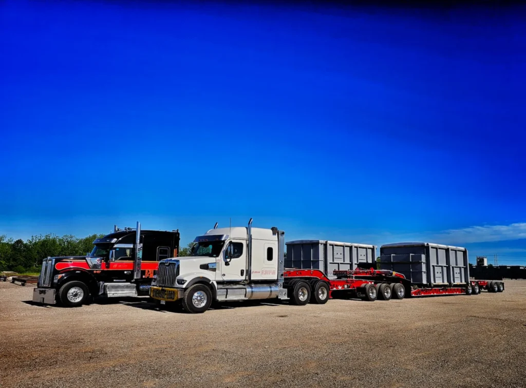 Bowline Logistics trucks in a yard Bowline Logistics trucks in a yard