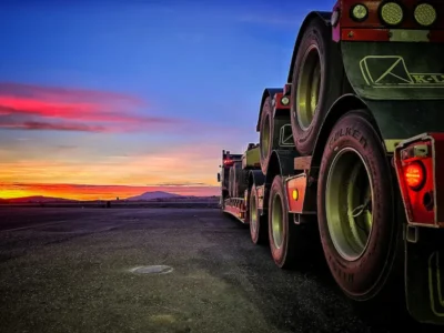 Bowline Heavy Truck and Trailer at Sunset Bowline Heavy Truck and Trailer at Sunset