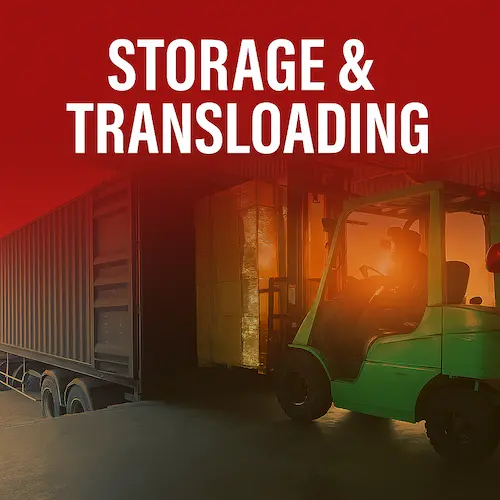 Red Coloured Storage and Transloading Forklift Red Coloured Storage and Transloading Forklift